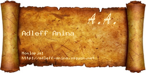 Adleff Anina névjegykártya